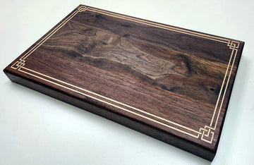 Black Walnut Cutting Board w/ Maple Border Inlay