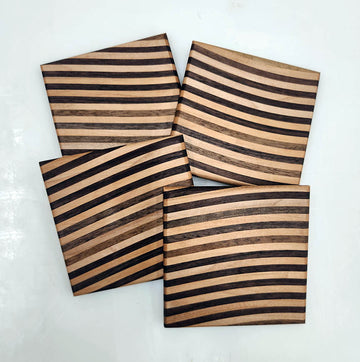 Stripe Pattern Coaster Set of 4