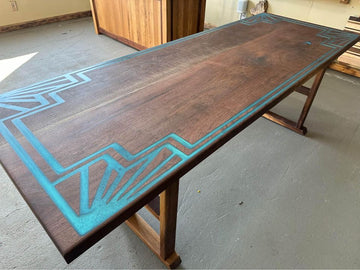 Epoxy Inlay Walnut Table