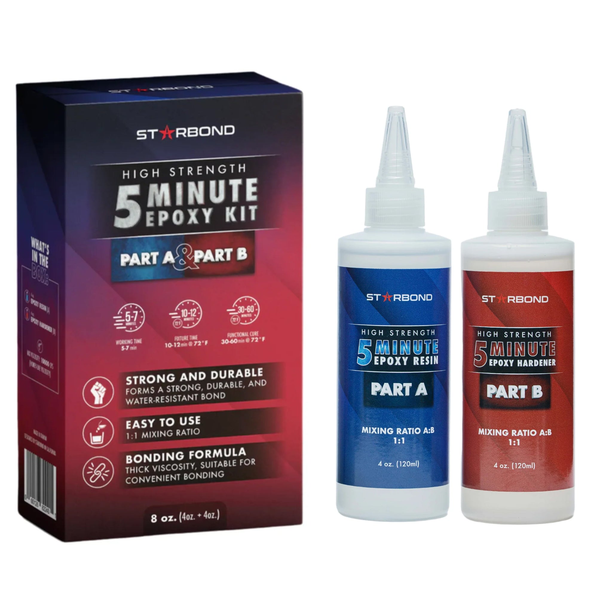 Starbond 5-minute Epoxy Kit, Easy 1:1 Ratio, 8 oz.