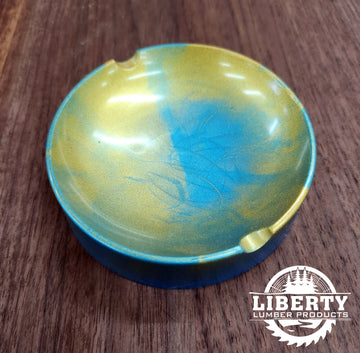 Blue and Gold Epoxy Ashtray