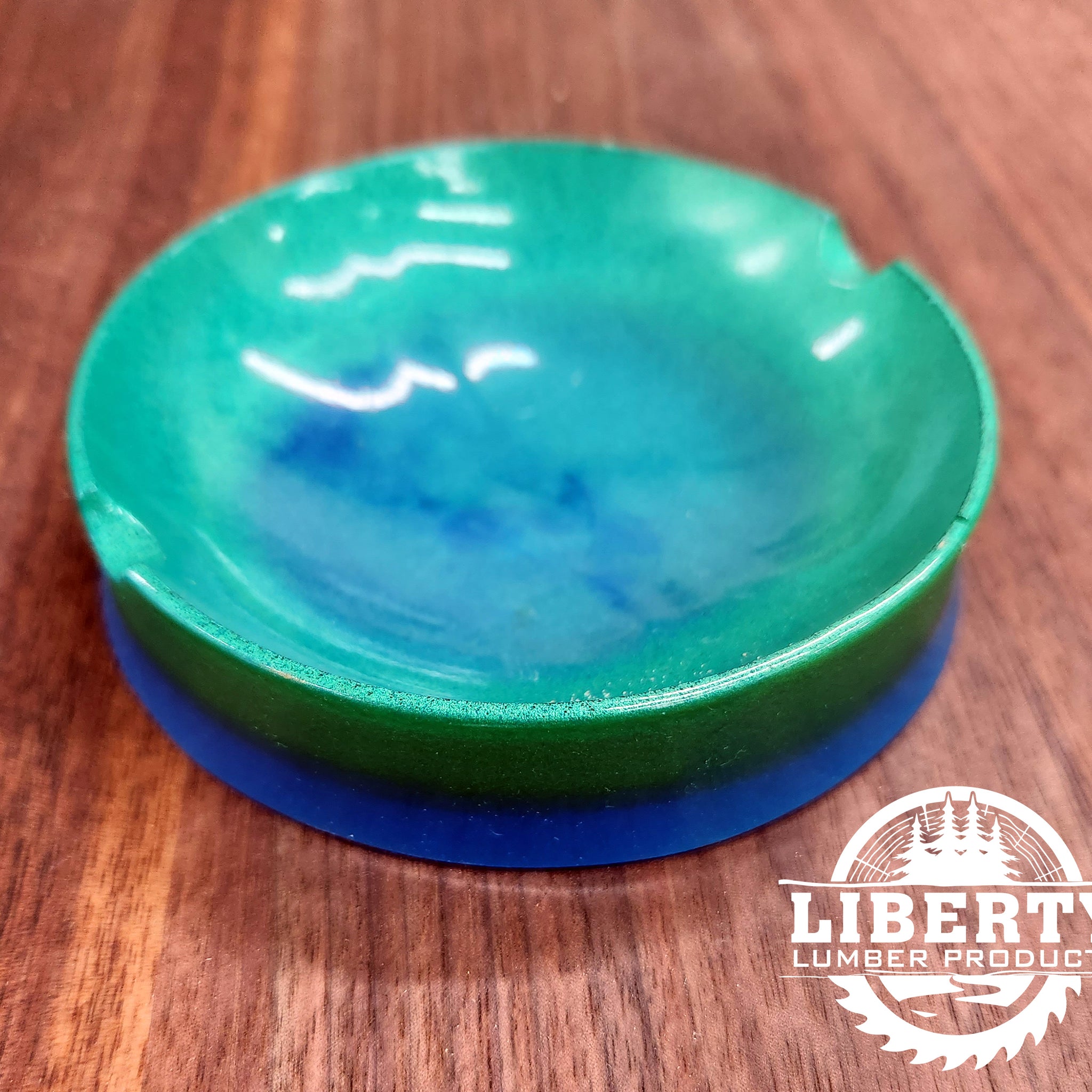 Blue and Green Epoxy Ashtray