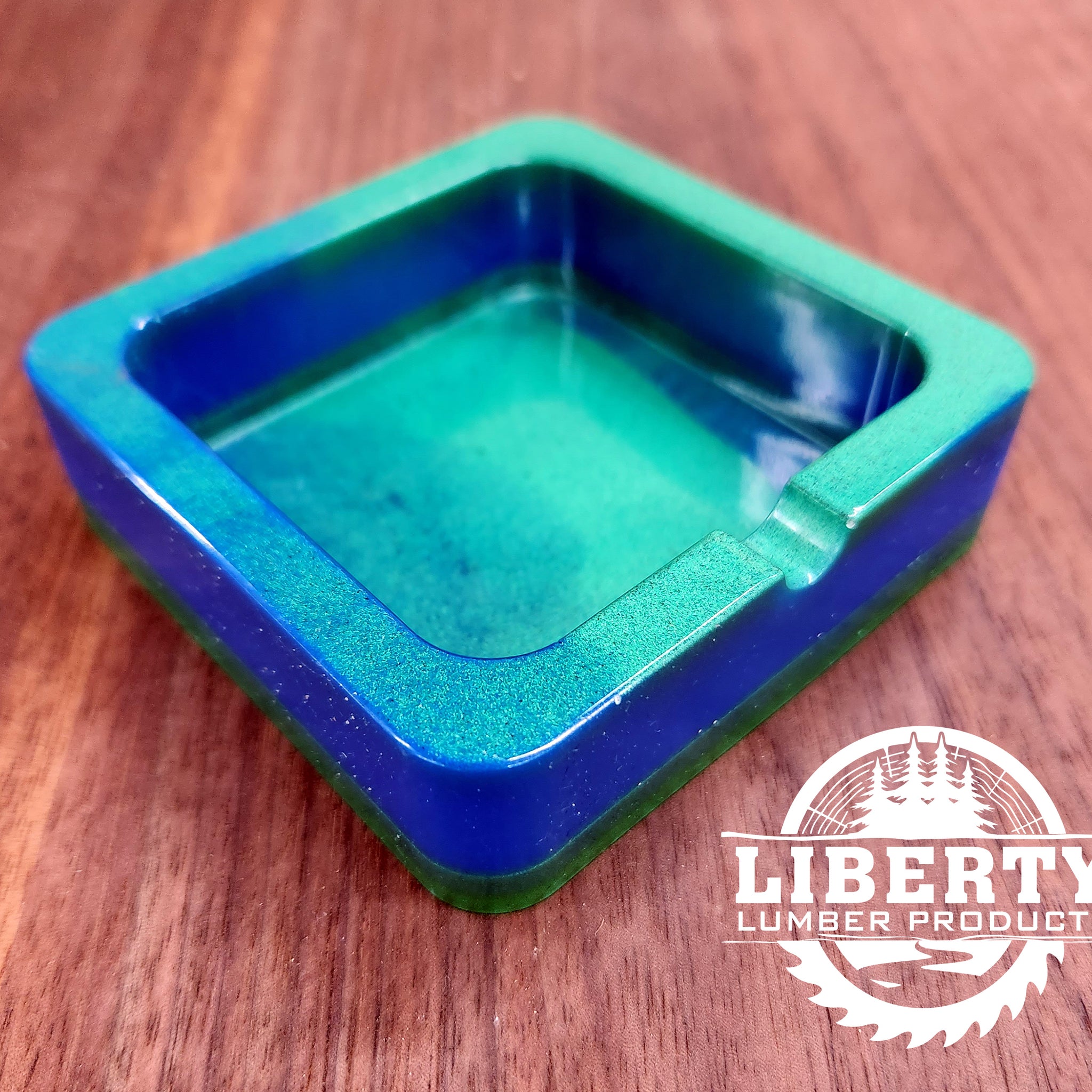 Blue and Green Epoxy Ashtray