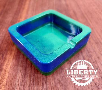 Blue and Green Epoxy Ashtray