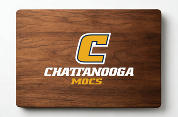 Officially Licensed University of University of Tennessee: Chattanooga Double-Sided Walnut Board - Mocs Epoxy Logo & Foot Lasered Logo Side (Copy)
