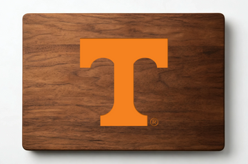 Officially Licensed University of Tennessee Double-Sided Walnut Board - Power T Epoxy Logo & Lasered Logo Side