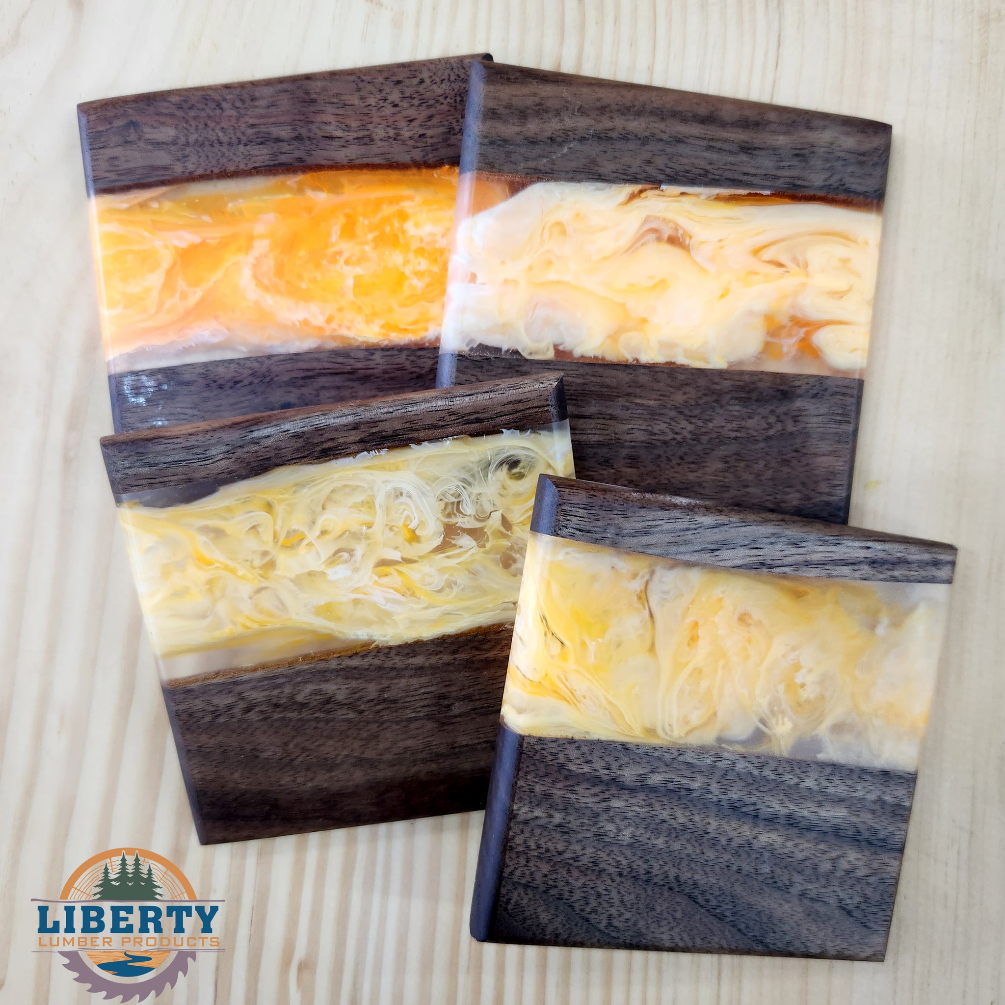 "Orange Dream" Epoxy Coaster Set of 4