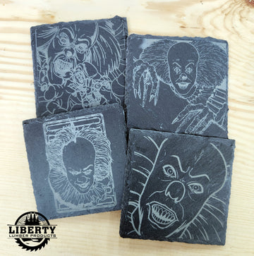 Clown Slate Coaster Set of 4