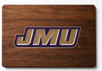 Officially Licensed James Madison University Double-Sided Walnut Board – Laser Engraved Duke Side & Epoxy Logo